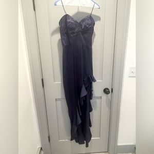 Bloomingdales aqua brand navy blue dress
